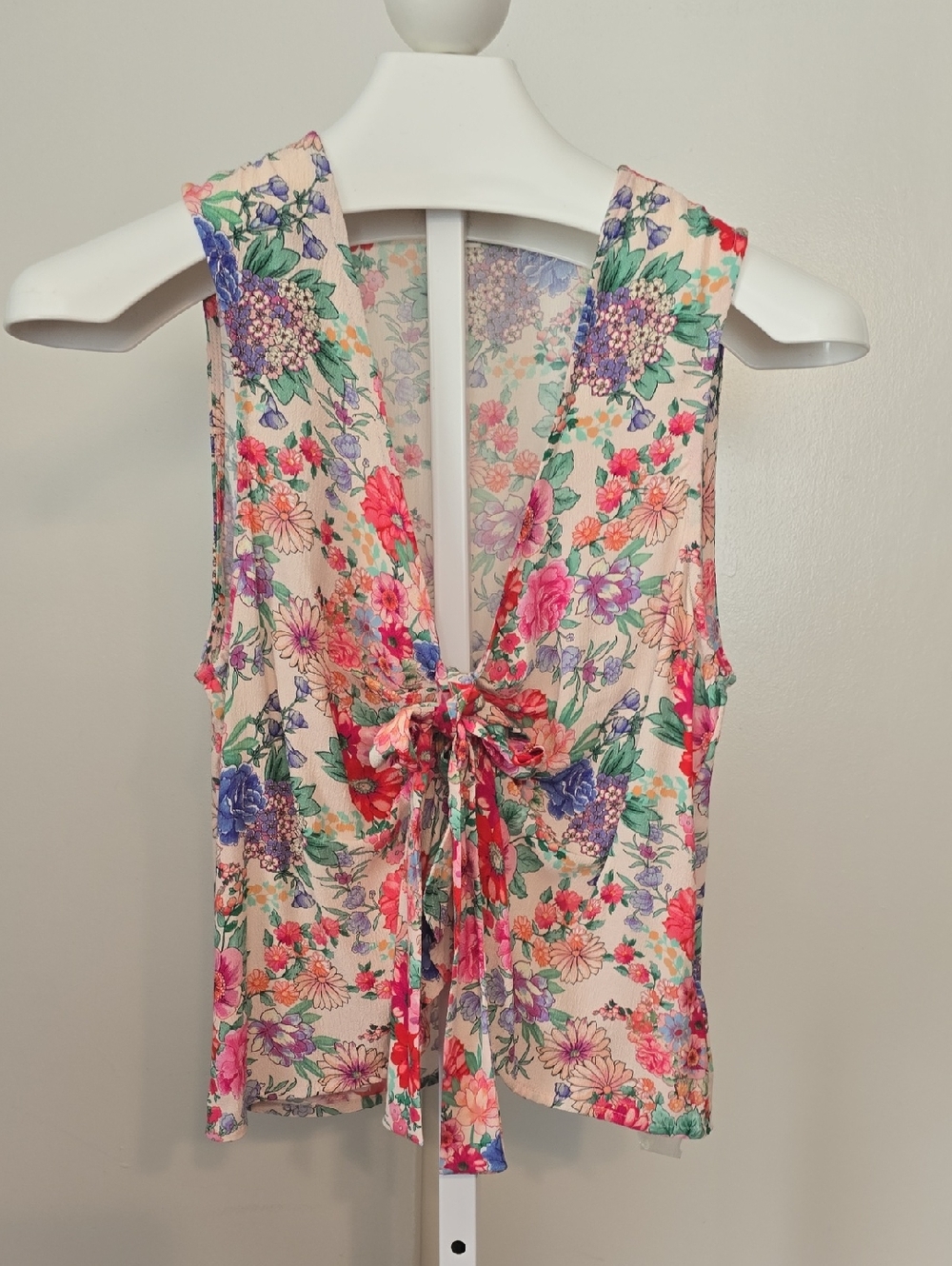 Favorite Daughter Blush Floral Tie-Back Top Med NWOT